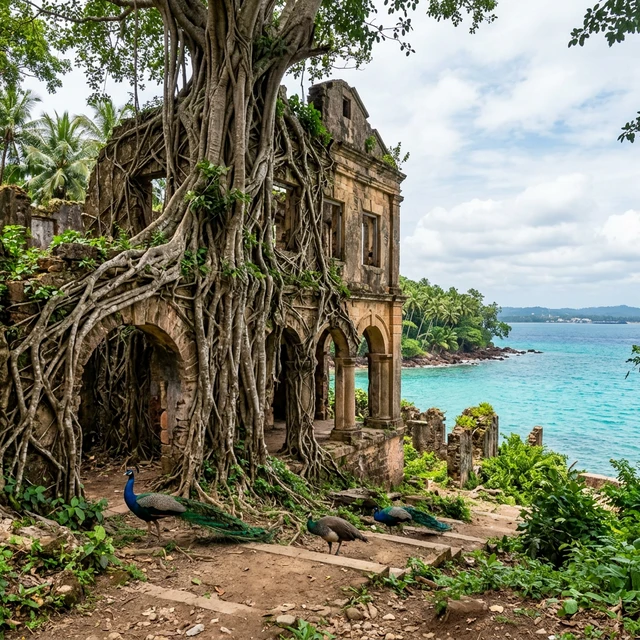 Ross Island Andaman - Historical Ruins and Deer